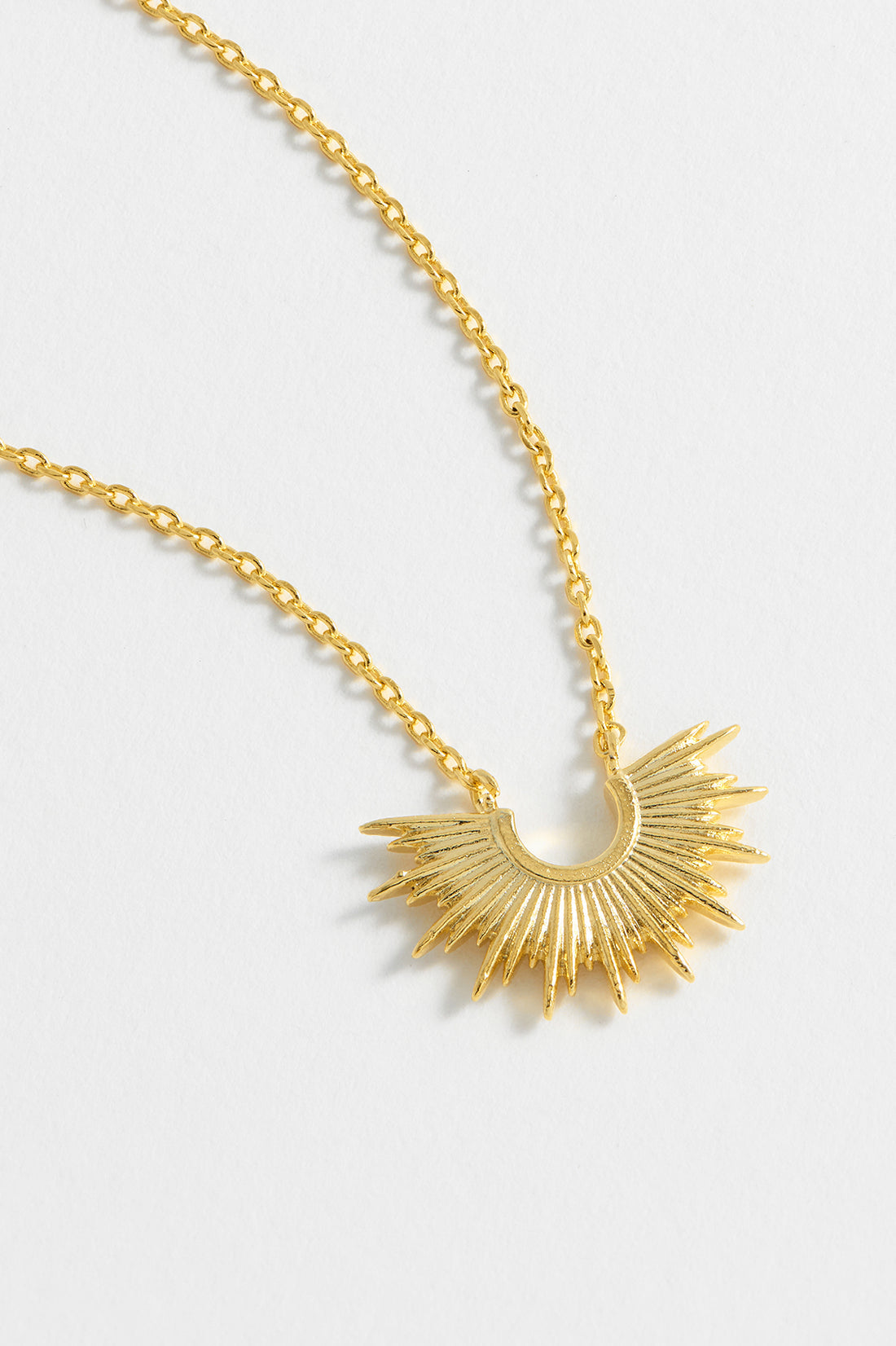 Half Sunburst Gold Plated Necklace