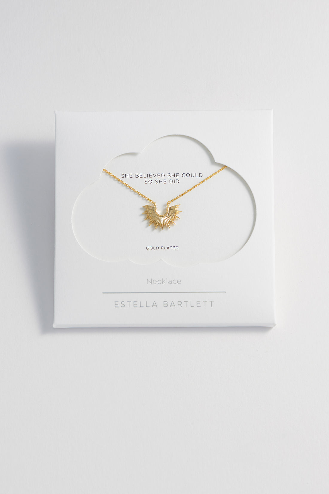 Half Sunburst Gold Plated Necklace