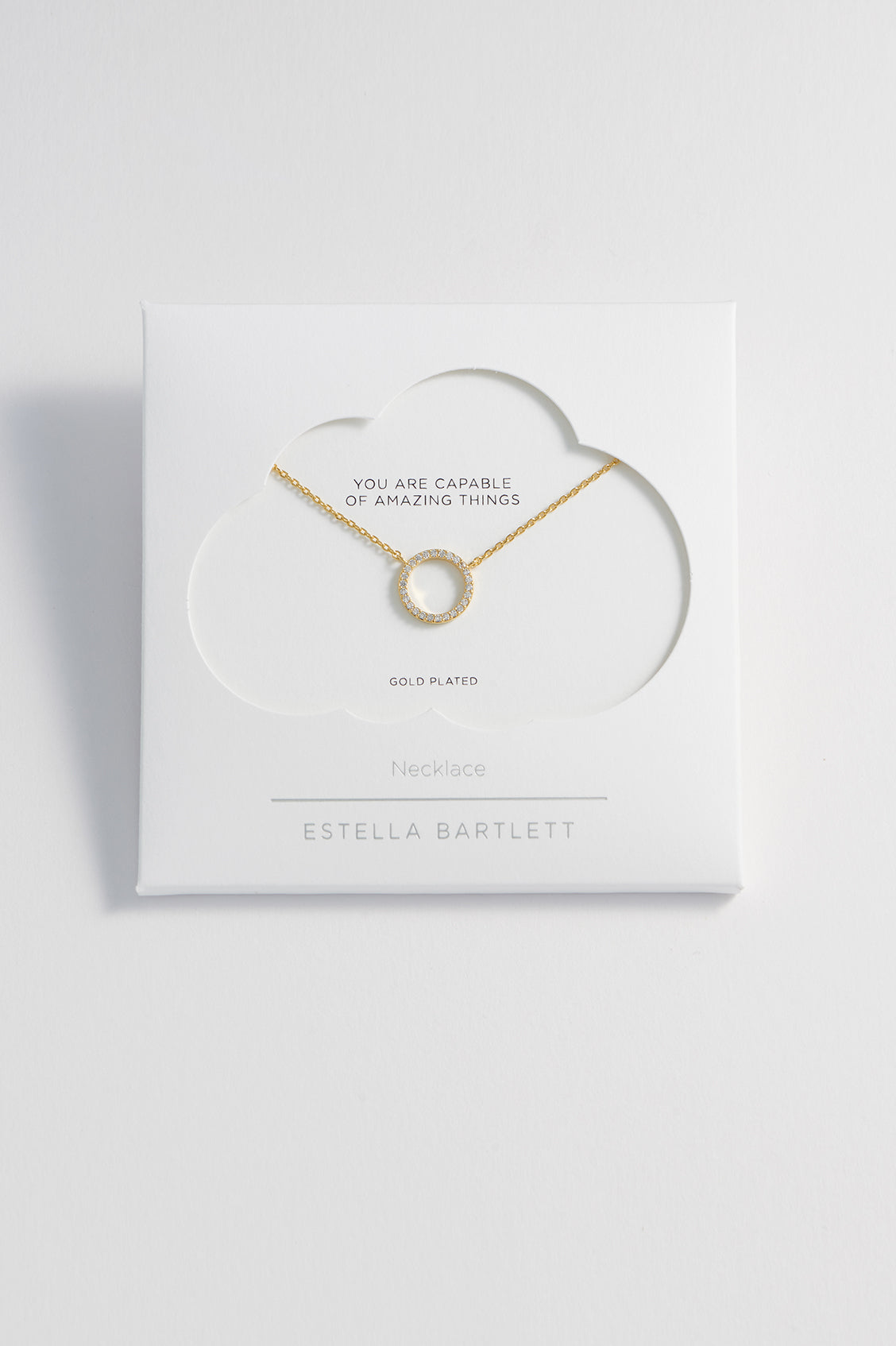 Circle CZ Necklace Gold