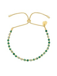 Amelia Green Quartz Bracelet - Gold Plated