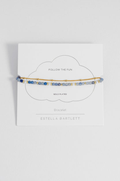 Pearl and Blue Aventurine Duo Bracelet