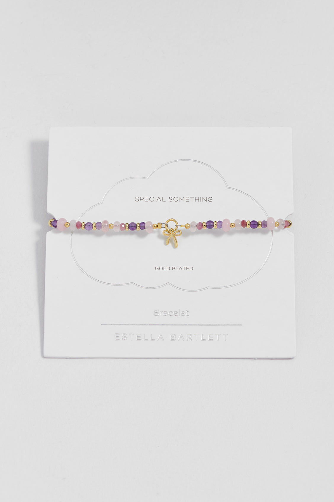 Bow Charm Faceted Purple Mix Amelia  Bracelet - Gold Plate