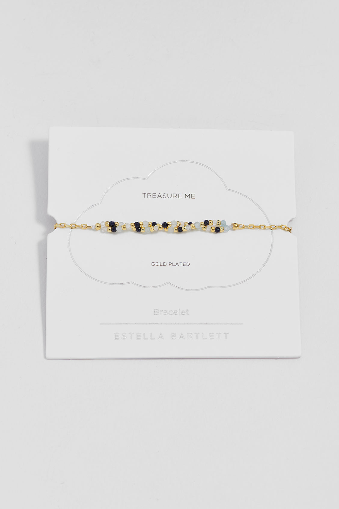 Twisted Gemstone Bead Bracelet - Gold Plate