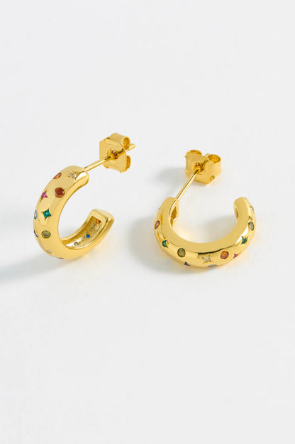 Chubby Rainbow Celestial Hoops - Gold Plated