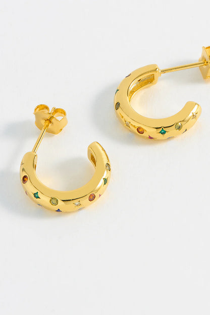 Chubby Rainbow Celestial Hoops - Gold Plated