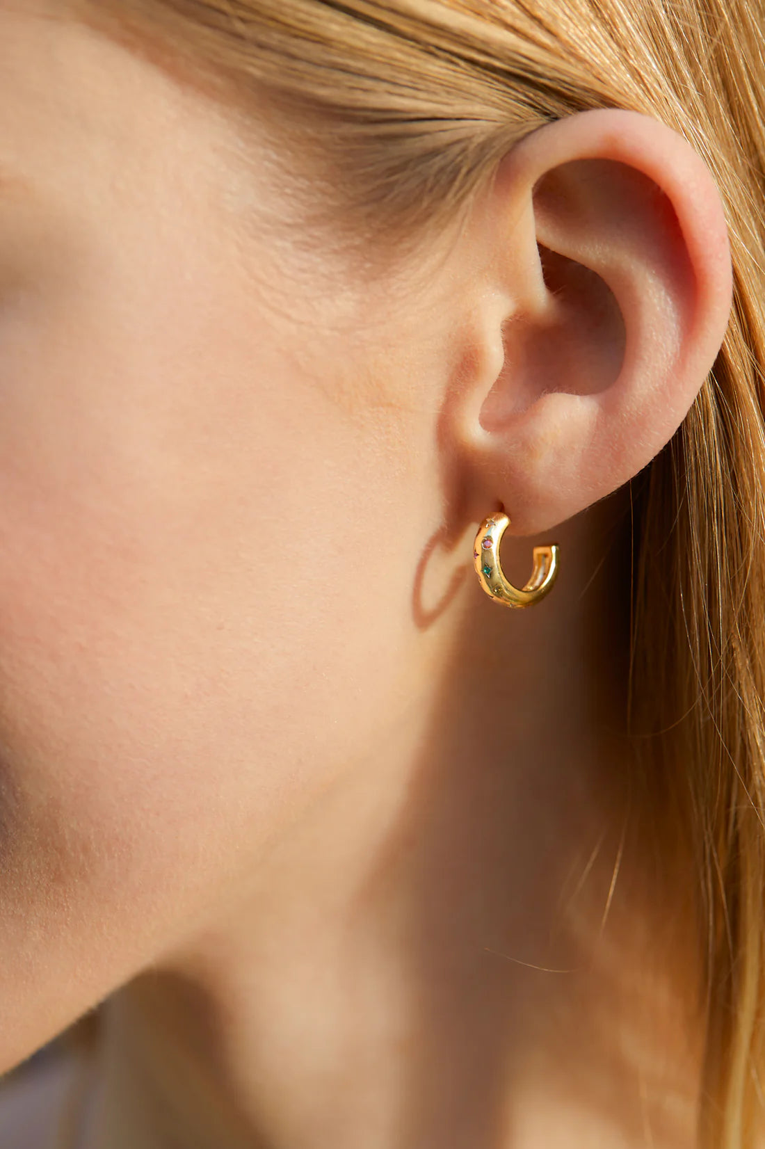 Chubby Rainbow Celestial Hoops - Gold Plated