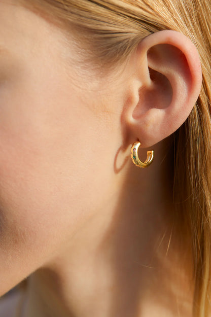 Chubby Rainbow Celestial Hoops - Gold Plated