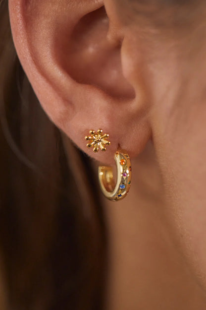 Chubby Rainbow Celestial Hoops - Gold Plated
