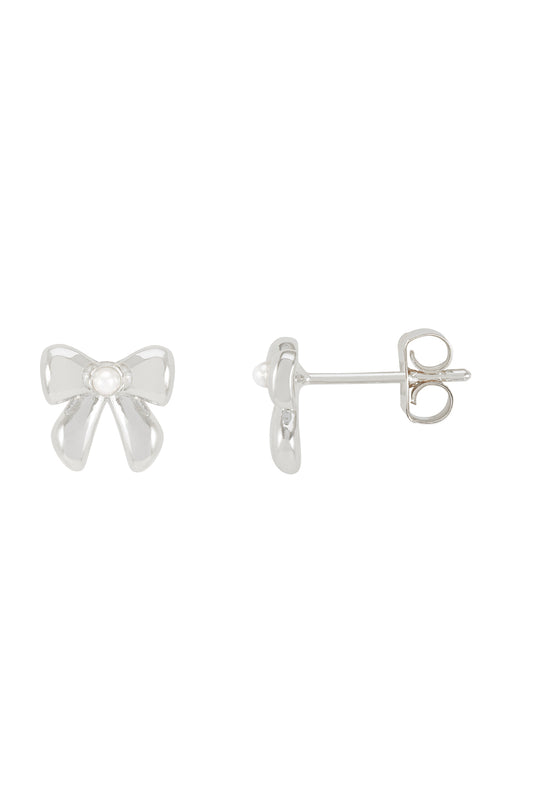 Pear Bow Stud Earrings