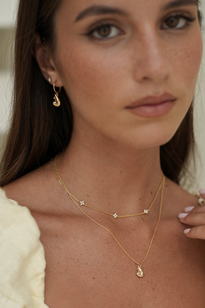 Shrimp Charm Hoops