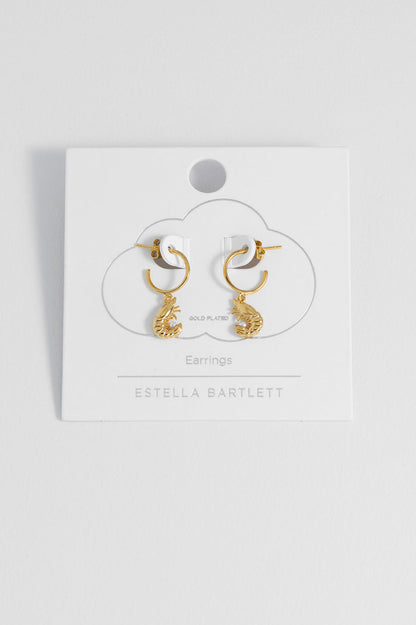 Shrimp Charm Hoops
