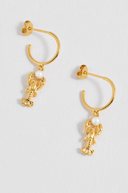 Lobster Charm Hoops