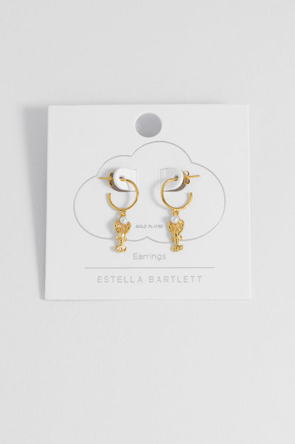 Lobster Charm Hoops