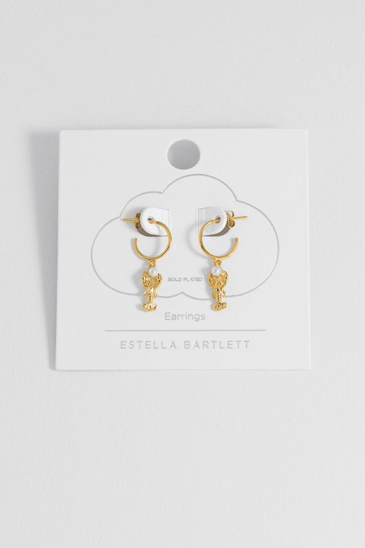 Lobster Charm Hoops