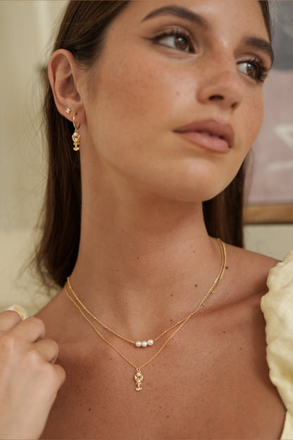 Lobster Charm Hoops