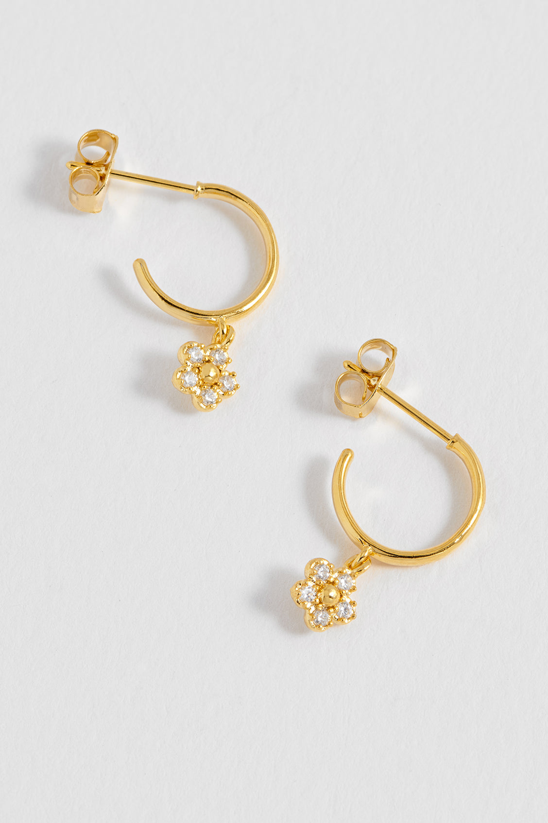 CZ Flower Hoops