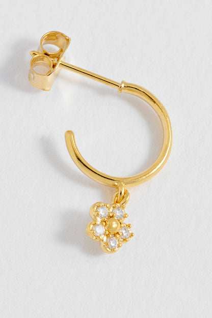 CZ Flower Hoops