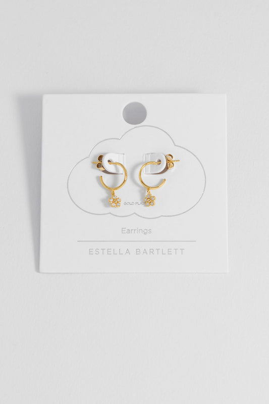 CZ Flower Hoops