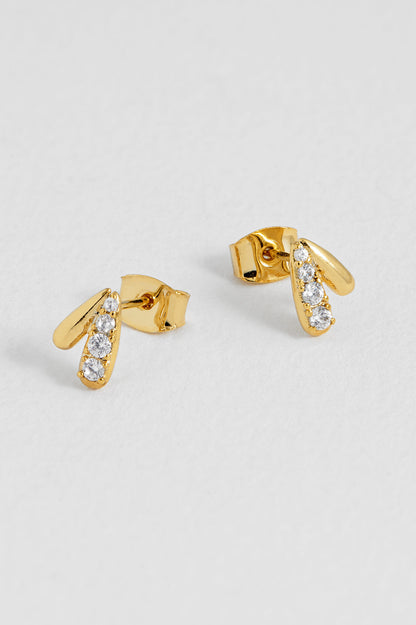 Teardrop CZ Studs - Gold Plated