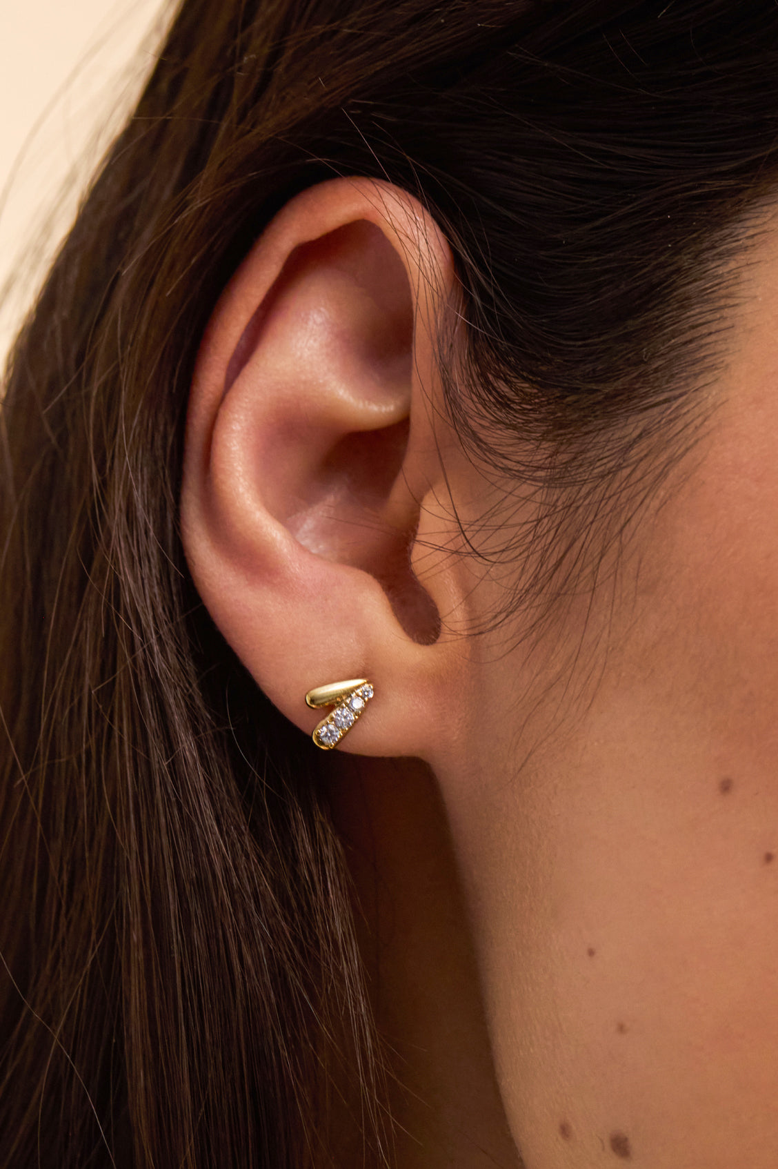 Duo Pave Star Hoop Earrings - Gold Plated