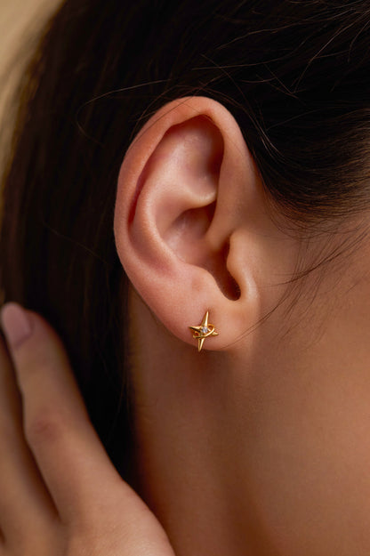 North Star Earrings - Gold Plated
