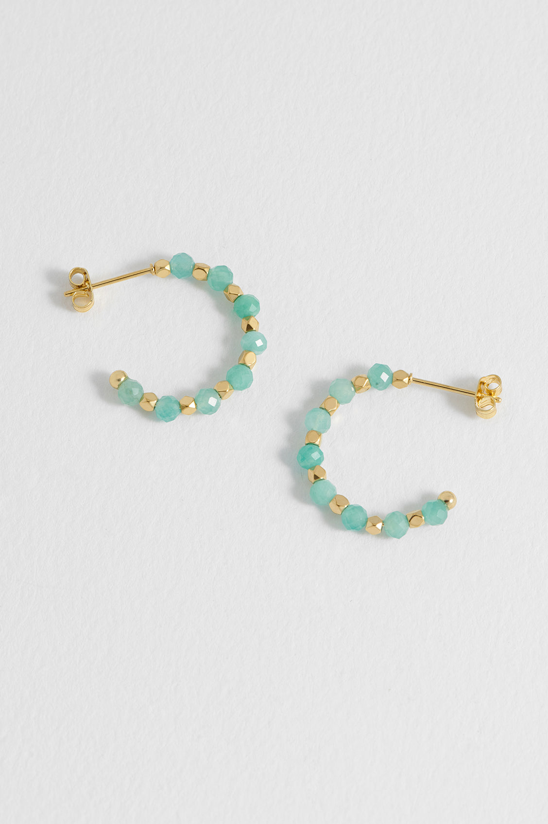Wellness Amazonite Coco Beaded Hoops