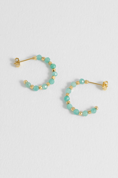 Wellness Amazonite Coco Beaded Hoops