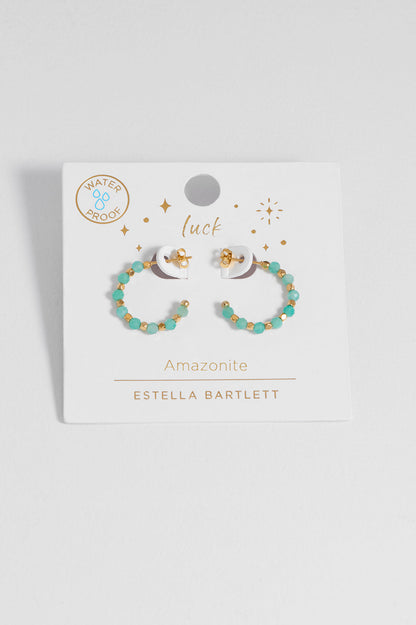 Wellness Amazonite Coco Beaded Hoops