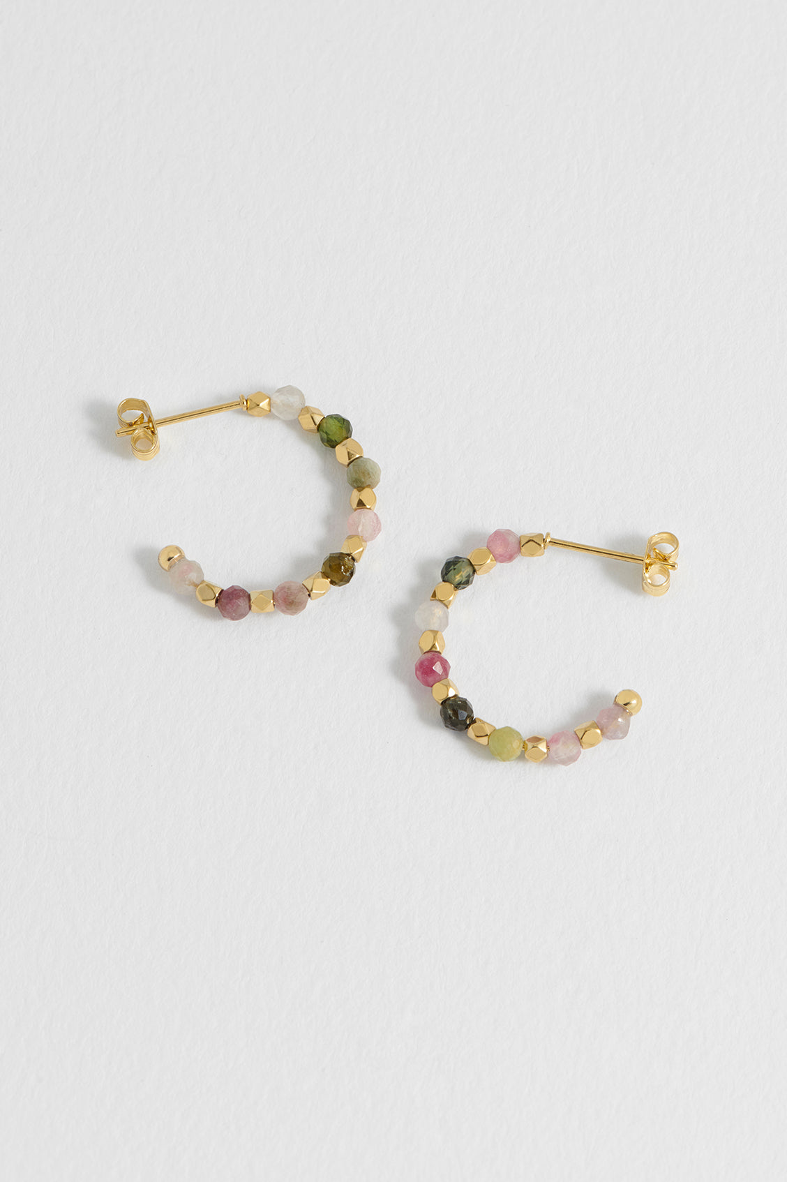 Wellness Tourmaline Coco Beaded Hoops