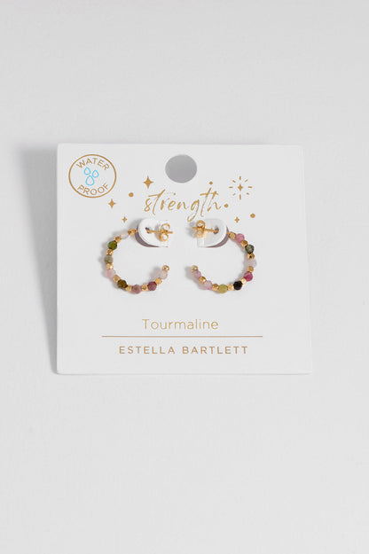 Wellness Tourmaline Coco Beaded Hoops