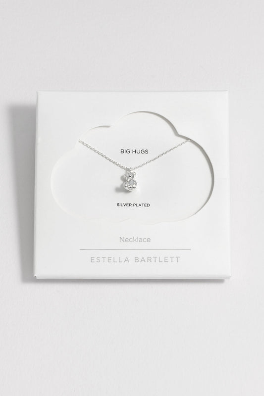 Teddy Bear Necklace - Silver Plated