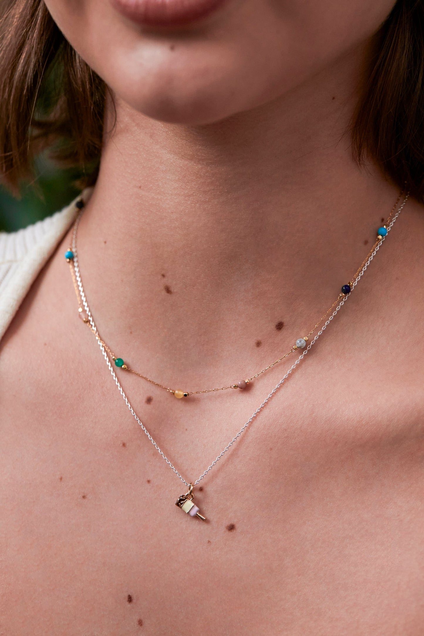 Wellness Mixed Beaded Chain Necklace