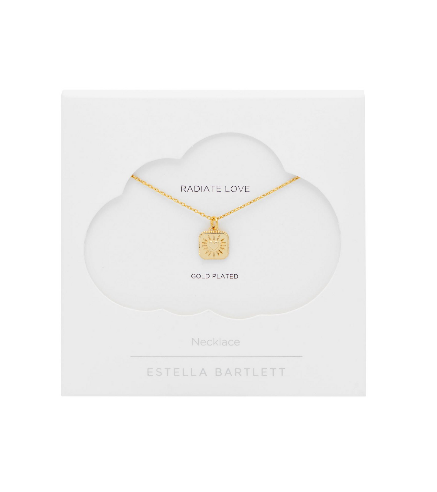 Bobble Heart Tablet Necklace - Gold Plated