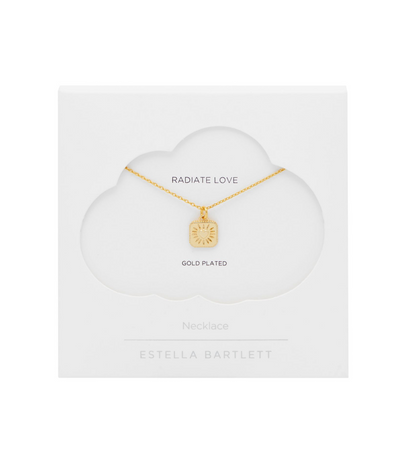 Bobble Heart Tablet Necklace - Gold Plated