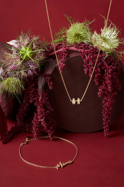 Paperchain People Necklace - Gold Plate