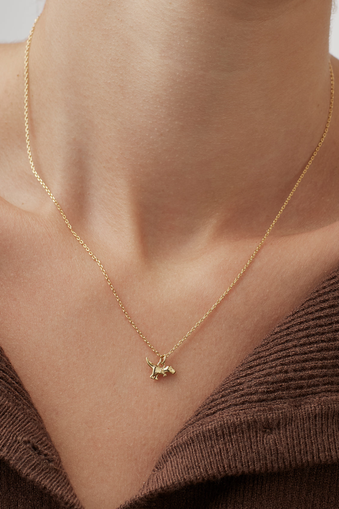 Dinosaur Necklace - Gold Plate
