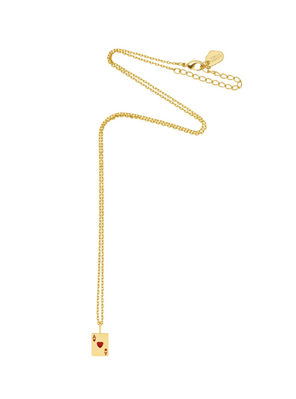 Ace of Hearts Necklace - Gold Plate