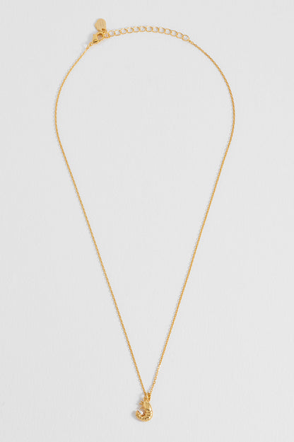 Shrimp with Pearl Necklace - Gold Plate