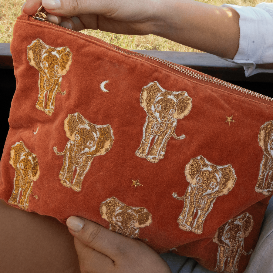 Golden Elephants Everyday Pouch