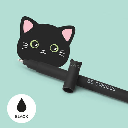 Legami Erasable Pen- Cat- Black Ink - Be Curious