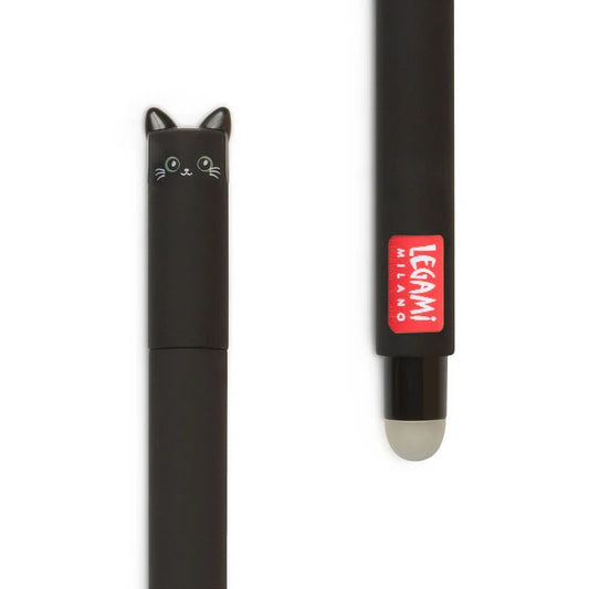 Legami Erasable Pen- Cat- Black Ink - Be Curious