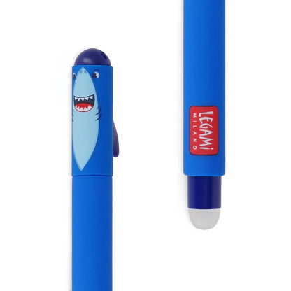 Legami Erasable Pen - Shark - Blue Ink - Shark Attack