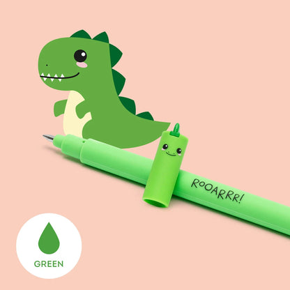 Legami Erasable Pen -Dino  - Green Ink - Rooarrr!