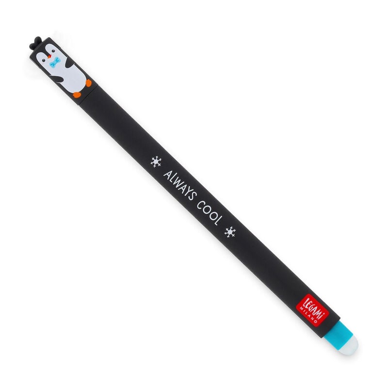 Legami Erasable Pen - Penguin- Turquoise Ink - Always Cool