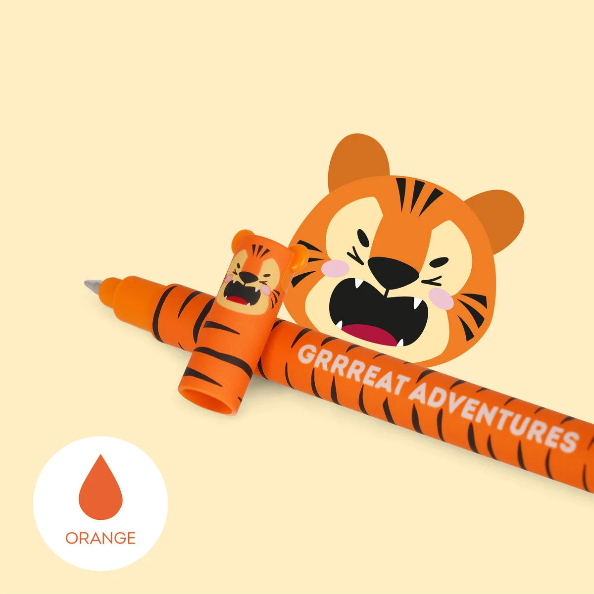 Legami Erasable Pen - Tiger- Orange Ink -Grrreat Adventures