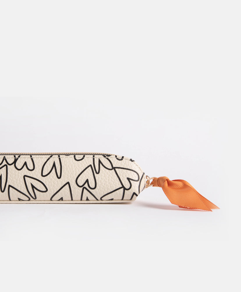 Mono Outline Hearts Slim Pencil Case