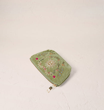 Earth Goddess Coin Purse - Olive Velvet