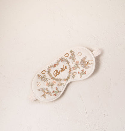 Earth Goddess Bride Eye Mask - Cream Velvet