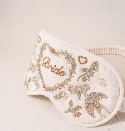 Earth Goddess Bride Eye Mask - Cream Velvet