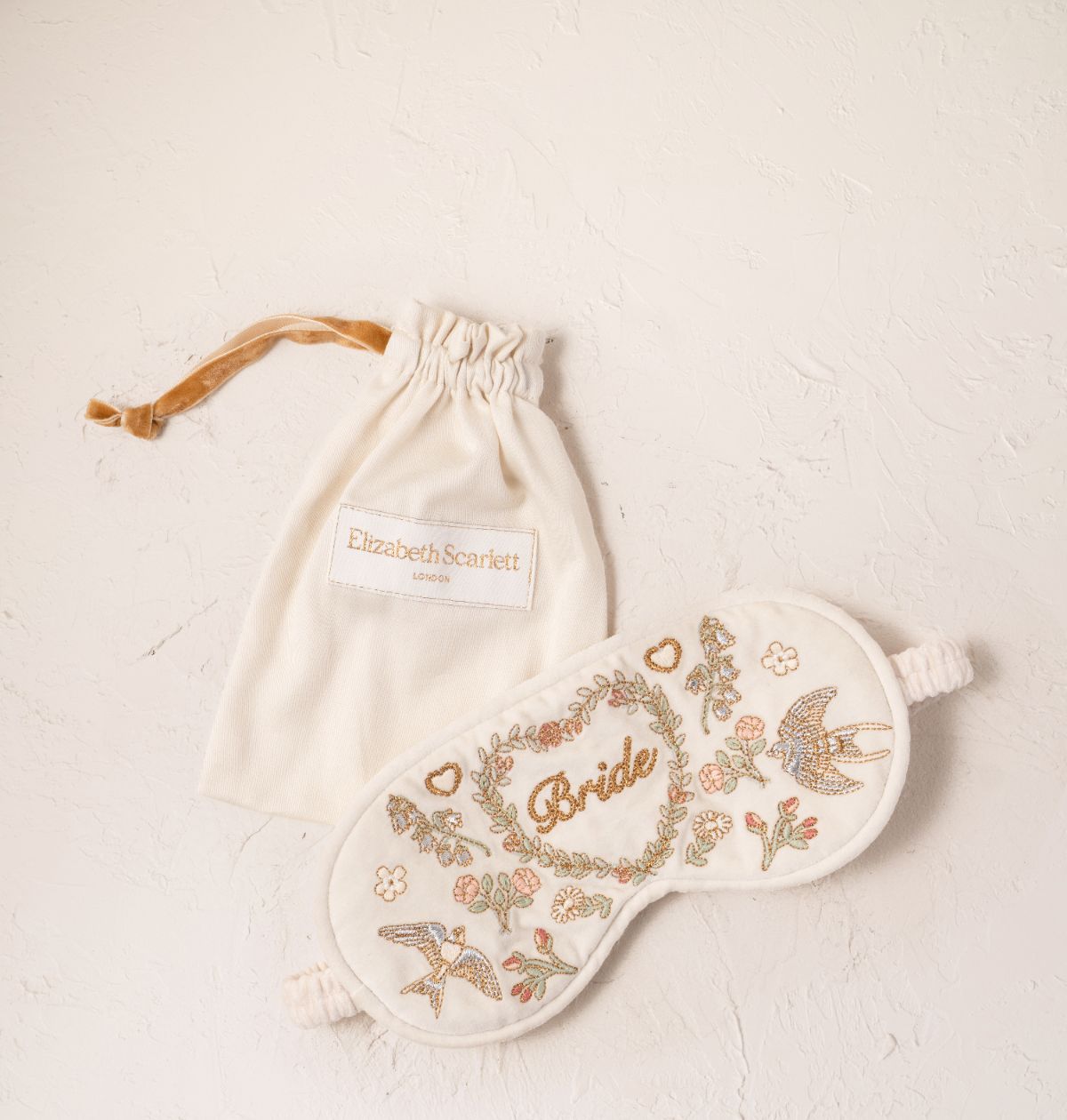 Earth Goddess Bride Eye Mask - Cream Velvet